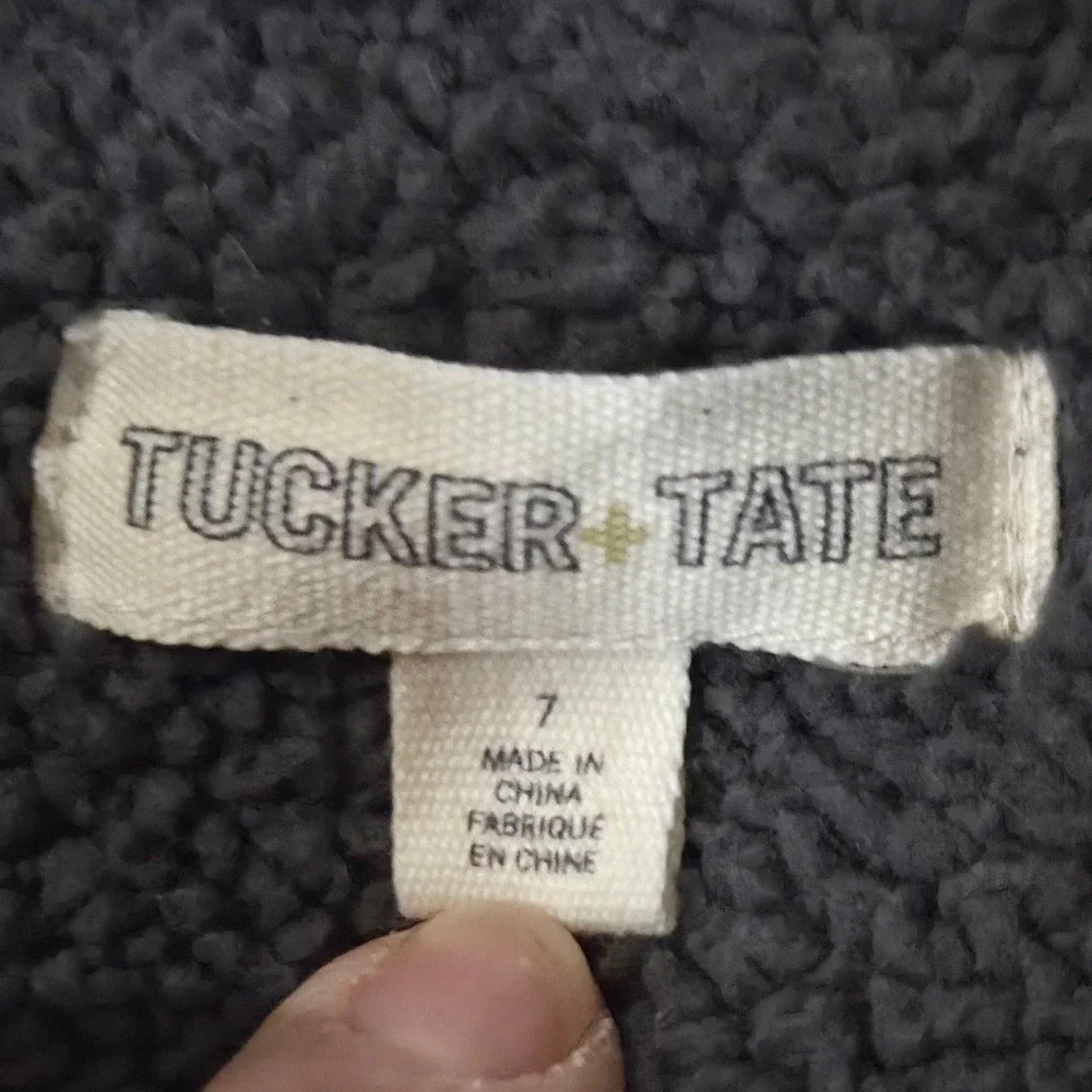 Tucker Tate Kids Puffer Vest Navy Blue Herringbone Collar Size 7